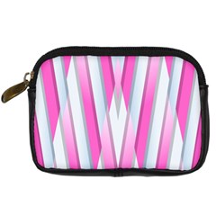 Geometric-3d-design-pattern-pink Digital Camera Leather Case