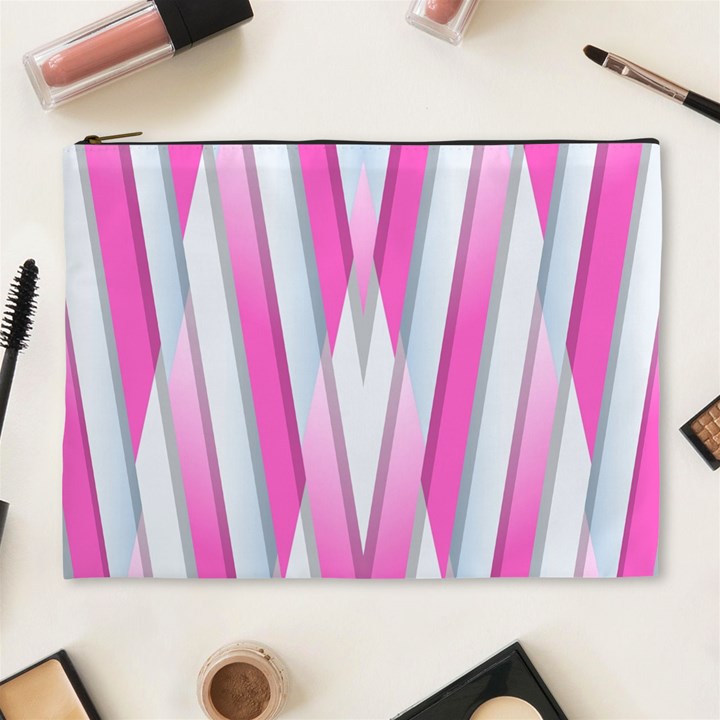 Geometric-3d-design-pattern-pink Cosmetic Bag (XL)