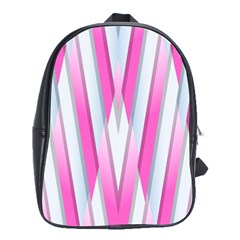 Geometric-3d-design-pattern-pink School Bag (Large)