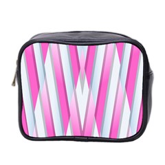 Geometric-3d-design-pattern-pink Mini Toiletries Bag (Two Sides)