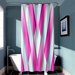 Geometric-3d-design-pattern-pink Shower Curtain 36  x 72  (Stall) 