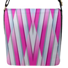 Geometric-3d-design-pattern-pink Flap Closure Messenger Bag (S)