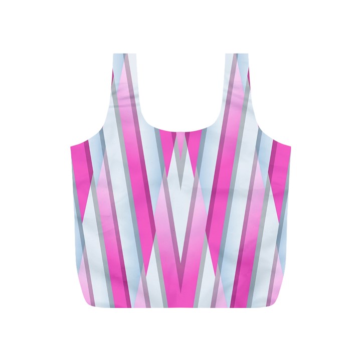 Geometric-3d-design-pattern-pink Full Print Recycle Bag (S)