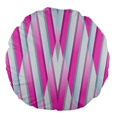 Geometric-3d-design-pattern-pink Large 18  Premium Flano Round Cushions