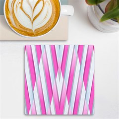 Geometric-3d-design-pattern-pink UV Print Square Tile Coaster 