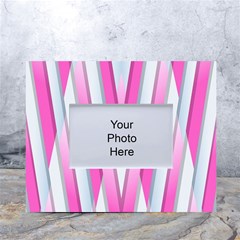 Geometric-3d-design-pattern-pink White Tabletop Photo Frame 4 x6  by Semog4