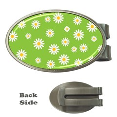 Daisy-flowers-floral-wallpaper Money Clips (oval)  by Semog4