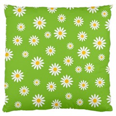 Daisy-flowers-floral-wallpaper Large Premium Plush Fleece Cushion Case (two Sides) by Semog4