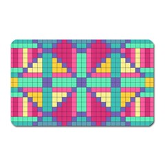 Checkerboard-squares-abstract--- Magnet (rectangular) by Semog4