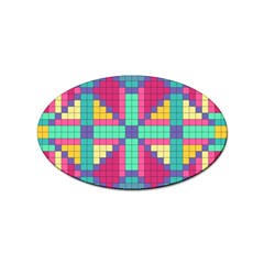 Checkerboard-squares-abstract--- Sticker Oval (100 Pack) by Semog4