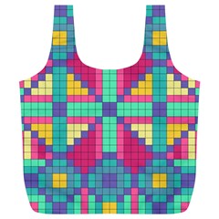 Checkerboard-squares-abstract--- Full Print Recycle Bag (xl) by Semog4