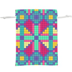 Checkerboard-squares-abstract--- Lightweight Drawstring Pouch (xl) by Semog4