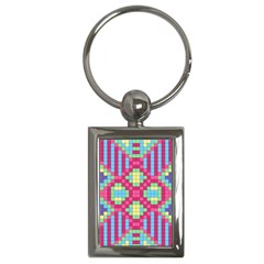 Checkerboard-squares-abstract---- Key Chain (rectangle)