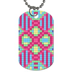 Checkerboard-squares-abstract---- Dog Tag (two Sides) by Semog4