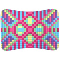 Checkerboard-squares-abstract---- Velour Seat Head Rest Cushion by Semog4