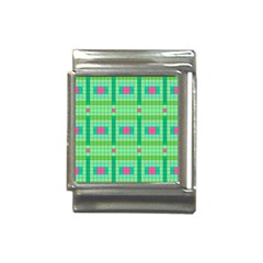 Checkerboard-squares-abstract-- Italian Charm (13mm) by Semog4