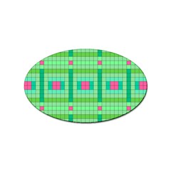 Checkerboard-squares-abstract-- Sticker (oval) by Semog4