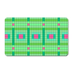 Checkerboard-squares-abstract-- Magnet (rectangular) by Semog4