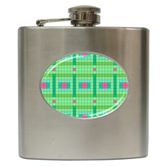 Checkerboard-squares-abstract-- Hip Flask (6 Oz) by Semog4