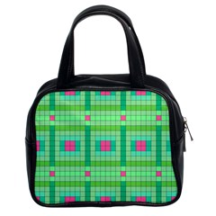 Checkerboard-squares-abstract-- Classic Handbag (two Sides) by Semog4