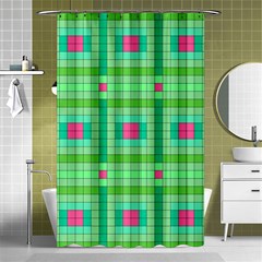 Checkerboard-squares-abstract-- Shower Curtain 48  X 72  (small)  by Semog4