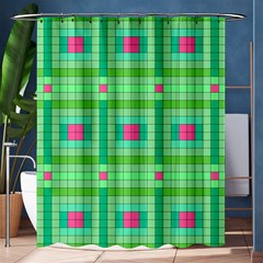 Checkerboard-squares-abstract-- Shower Curtain 60  X 72  (medium)  by Semog4