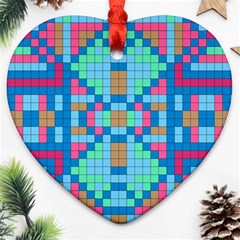 Checkerboard-squares-abstract Ornament (heart)