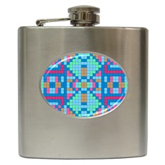 Checkerboard-squares-abstract Hip Flask (6 Oz) by Semog4