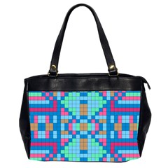 Checkerboard-squares-abstract Oversize Office Handbag (2 Sides) by Semog4