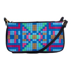 Checkerboard-squares-abstract Shoulder Clutch Bag by Semog4