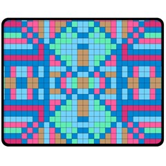 Checkerboard-squares-abstract Fleece Blanket (medium) by Semog4