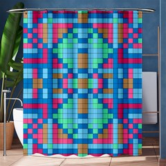 Checkerboard-squares-abstract Shower Curtain 60  X 72  (medium)  by Semog4