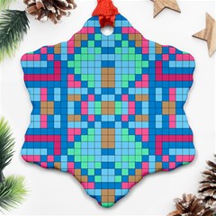 Checkerboard-squares-abstract Ornament (snowflake) by Semog4