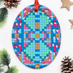 Checkerboard-squares-abstract Ornament (oval Filigree)