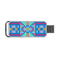 Checkerboard-squares-abstract Portable Usb Flash (two Sides) by Semog4