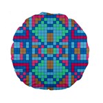 Checkerboard-squares-abstract Standard 15  Premium Round Cushions Front