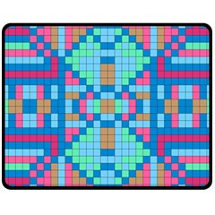 Checkerboard-squares-abstract Two Sides Fleece Blanket (medium) by Semog4