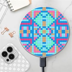 Checkerboard-squares-abstract Wireless Fast Charger(white) by Semog4