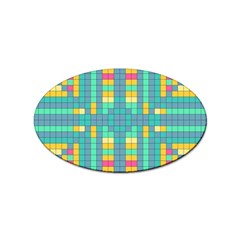 Checkerboard-squares-abstract- Sticker Oval (10 Pack) by Semog4