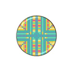 Checkerboard-squares-abstract- Hat Clip Ball Marker (4 Pack) by Semog4