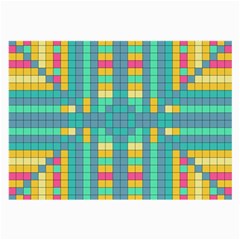 Checkerboard-squares-abstract- Large Glasses Cloth (2 Sides) by Semog4