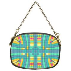 Checkerboard-squares-abstract- Chain Purse (two Sides) by Semog4