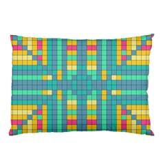 Checkerboard-squares-abstract- Pillow Case by Semog4