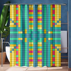 Checkerboard-squares-abstract- Shower Curtain 60  X 72  (medium)  by Semog4