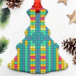 Checkerboard-squares-abstract- Ornament (Christmas Tree)  Front