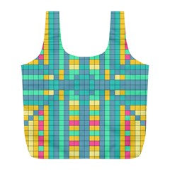 Checkerboard-squares-abstract- Full Print Recycle Bag (l) by Semog4