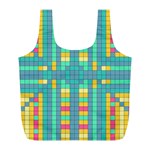 Checkerboard-squares-abstract- Full Print Recycle Bag (L) Front