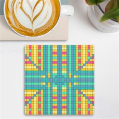 Checkerboard-squares-abstract- Uv Print Square Tile Coaster  by Semog4