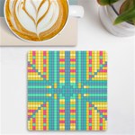 Checkerboard-squares-abstract- UV Print Square Tile Coaster  Front