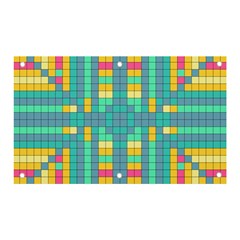 Checkerboard-squares-abstract- Banner And Sign 5  X 3  by Semog4